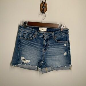 BKE Blue Distressed Jean Shorts